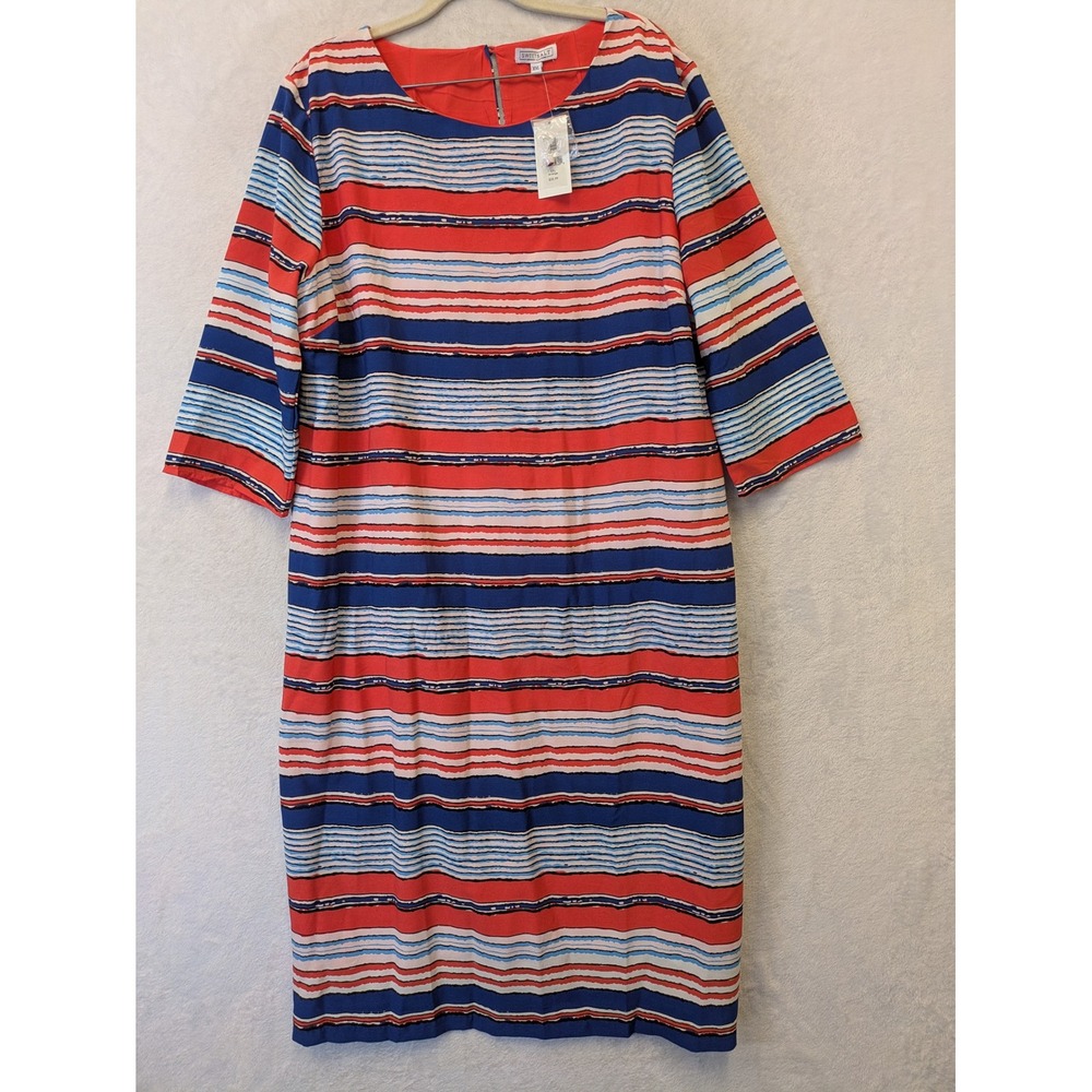 Sweet Salt Modest Clothing Striped Midi Dress‎ Womens XXL Red Blue White